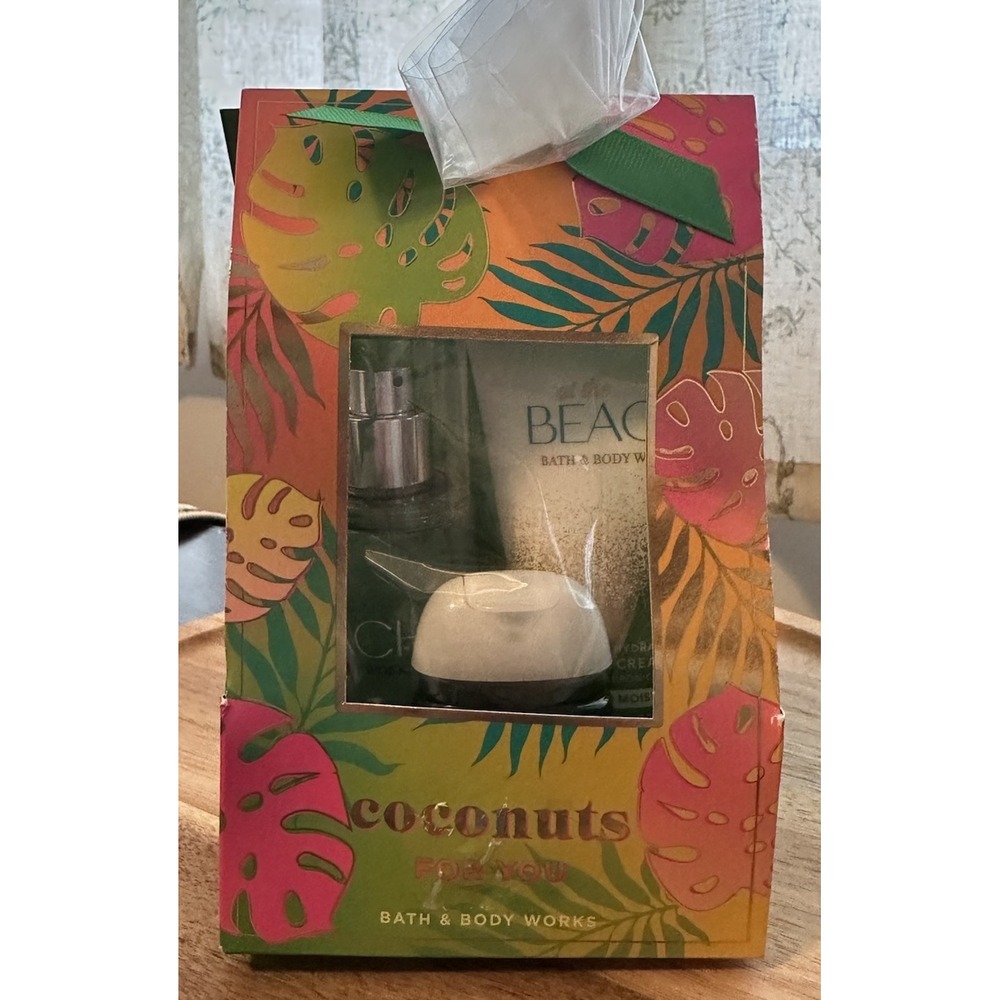 Bath And Body Set Of Coconut Gift Trio Lotion Sanitizer And Spray New